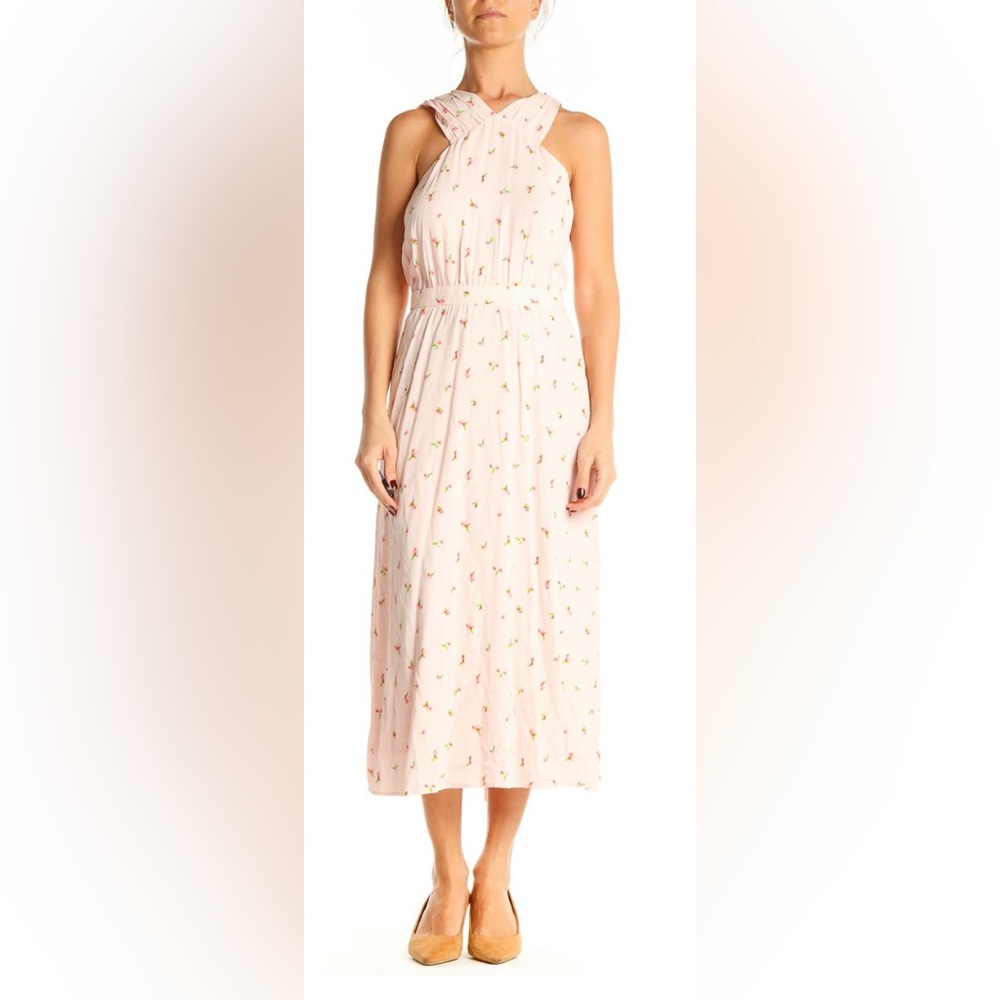 And Other Stories… Pink Floral Column Midi Dress (Size 12)